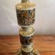 Grande lampe en bois peint