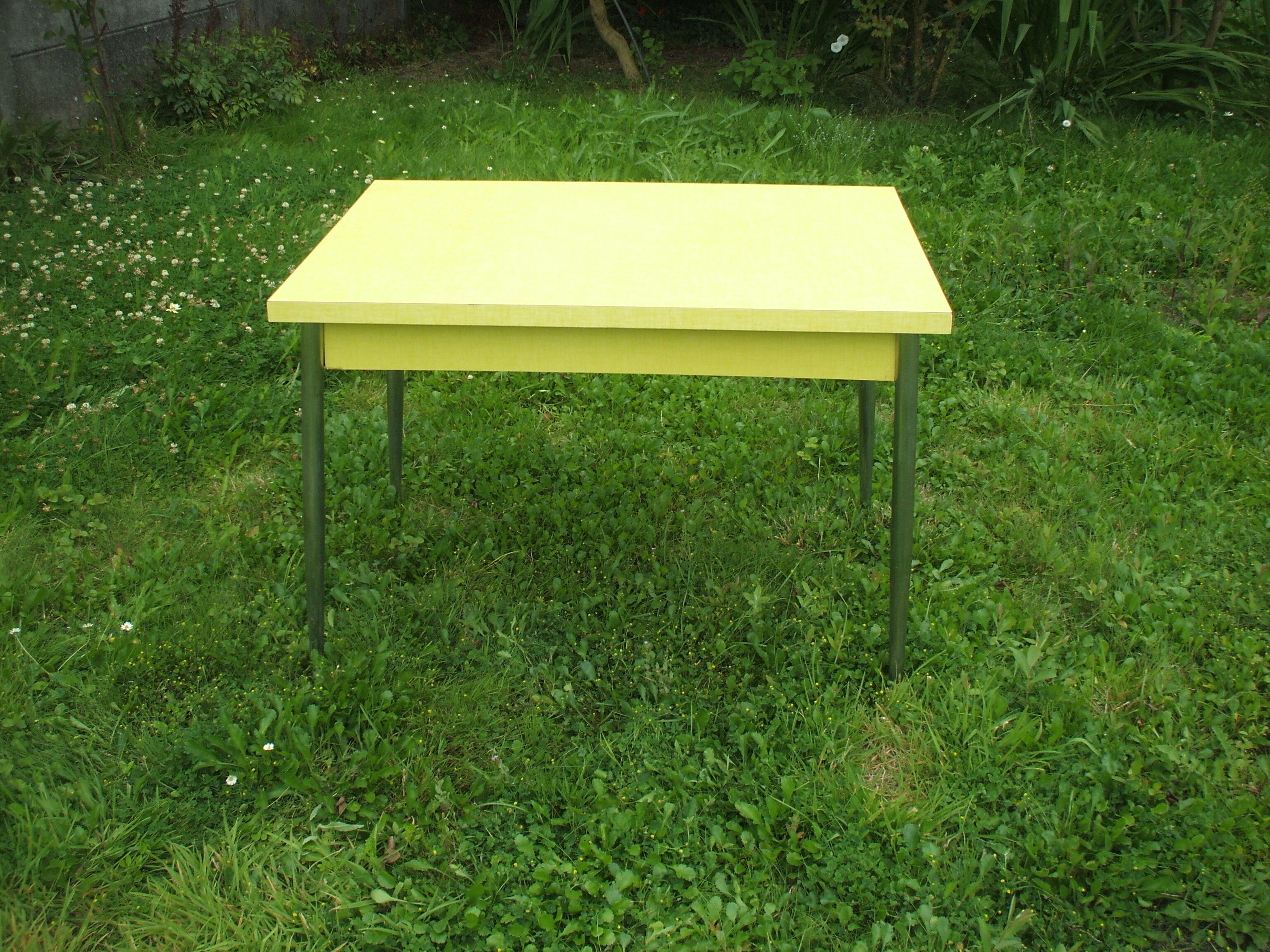 Yellow formica table