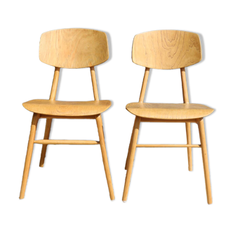 2 chairs, 1950s Landault style reconstruction.