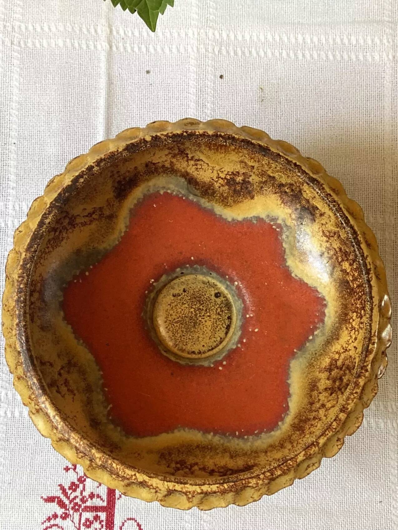 Vintage German earthenware fruit bowl – 1970s