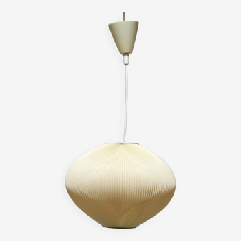 Rhodoid plastic pendant light in the style of Rispal 1960s