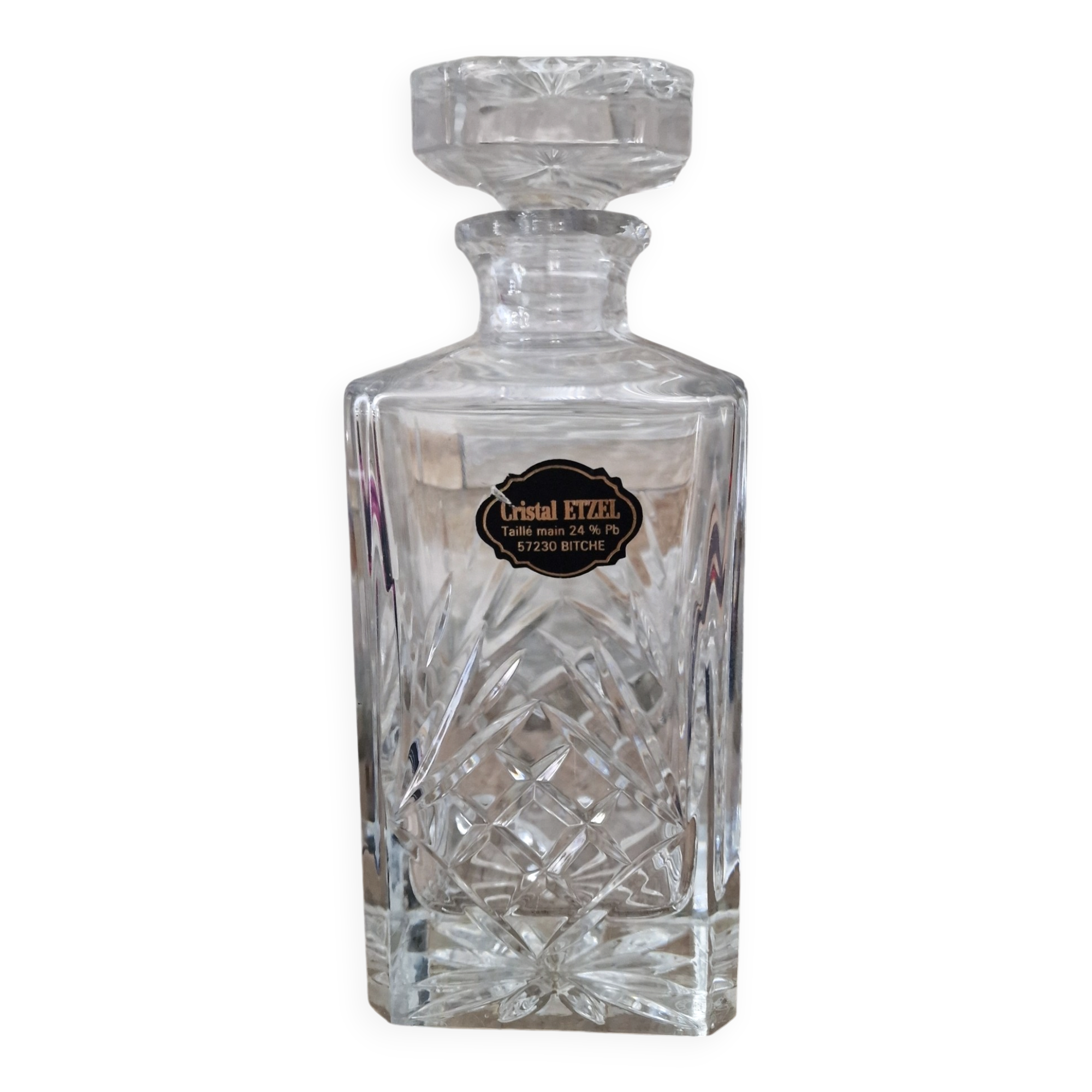 Hand-cut crystal carafe