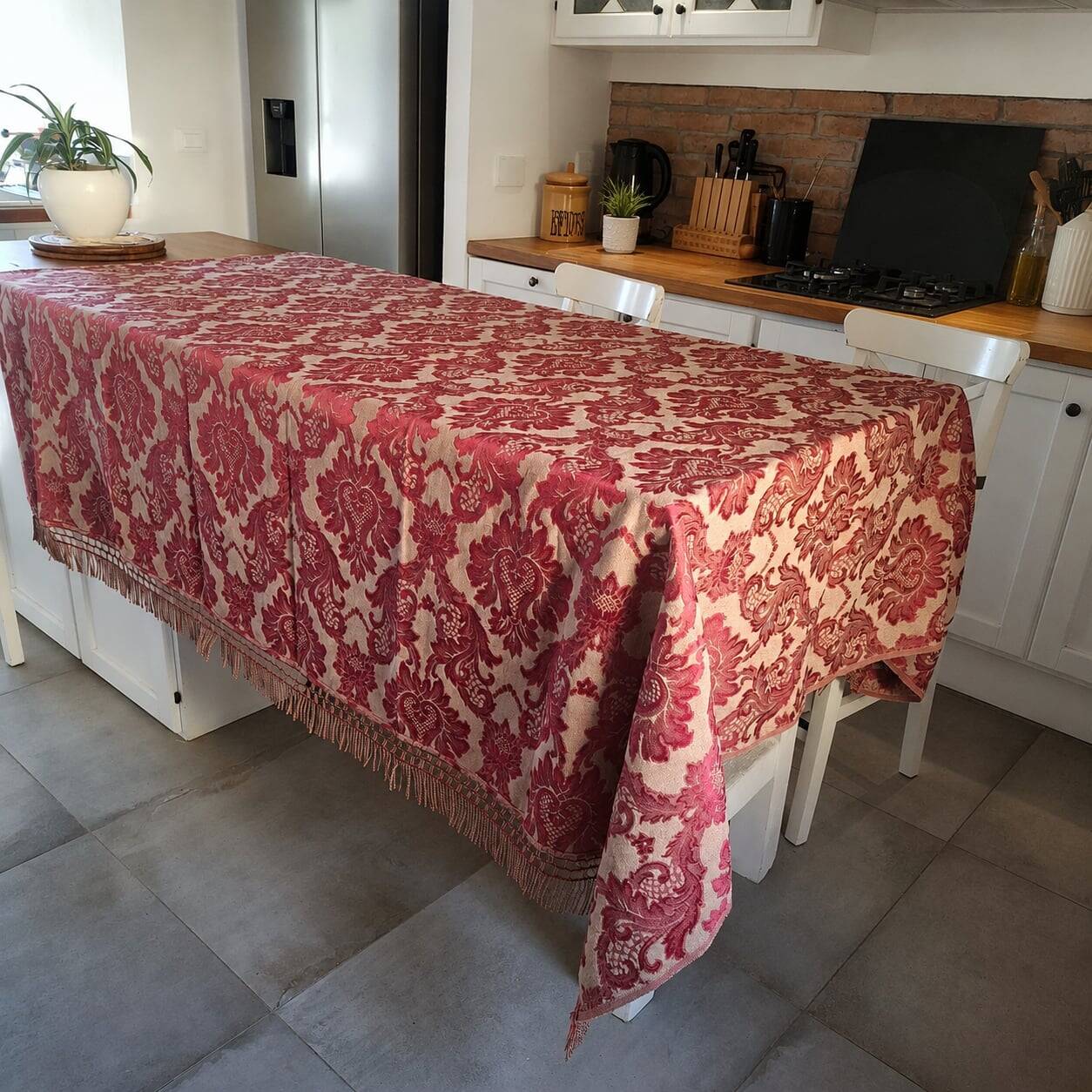 Vintage damask tablecloth