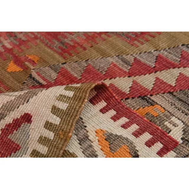 Vintage Turkish Hand-Knotted Wool Cotton Red Runner Rug 146x335