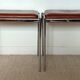 Pair of vintage stackable stools in faux leather and chrome - 70s