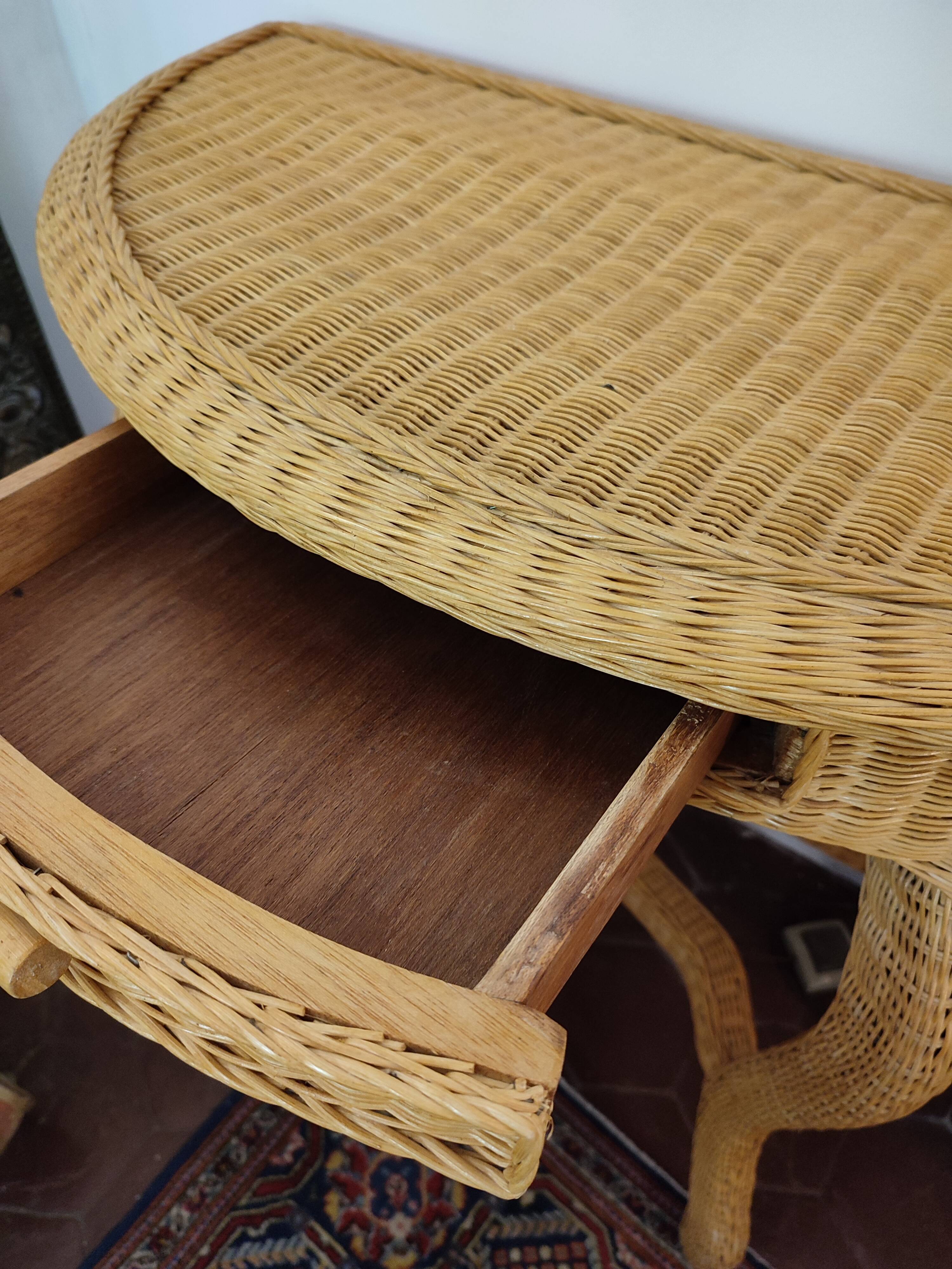 Rattan console dressing table