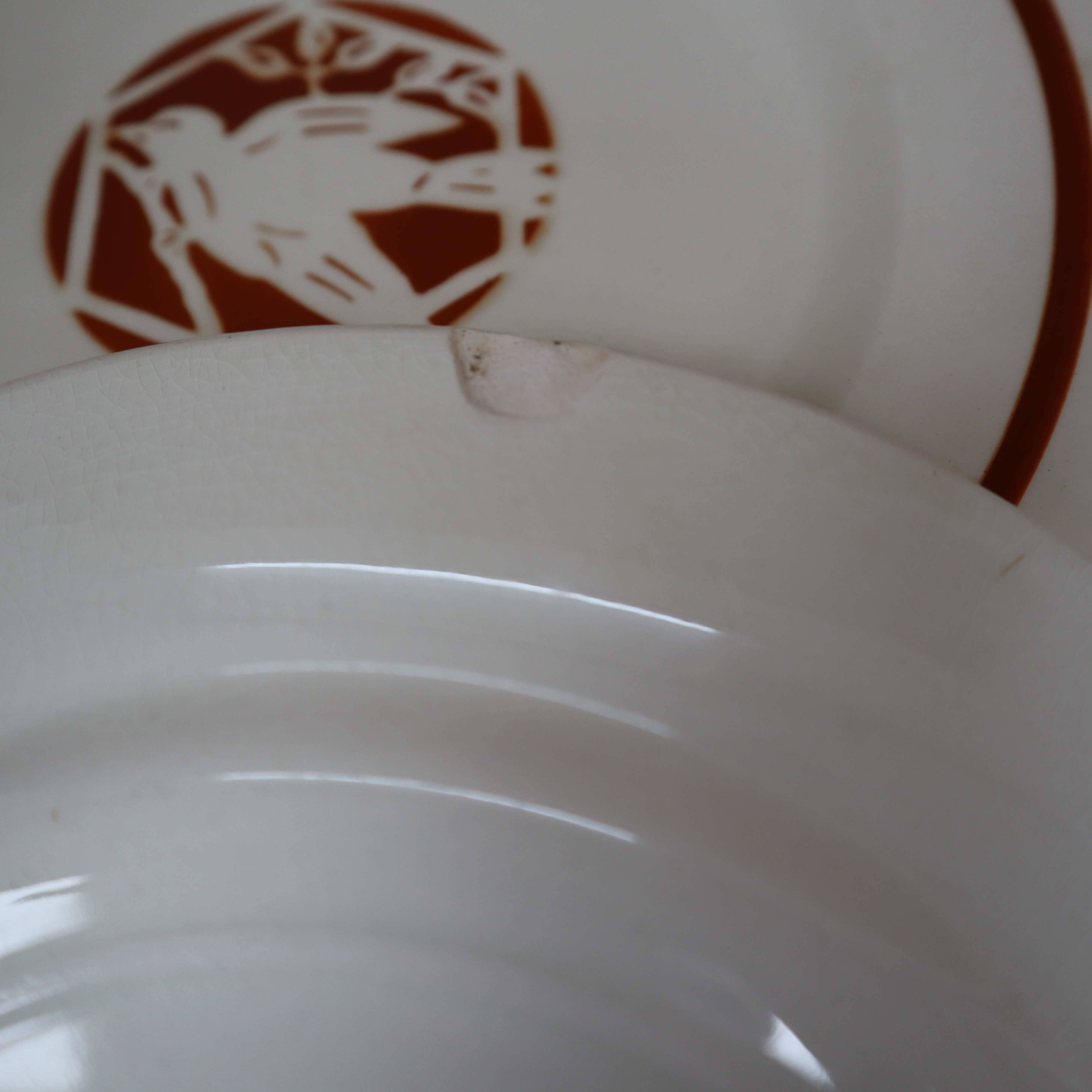 Set of 9 flat iron earth plates Salins "Colibri" France