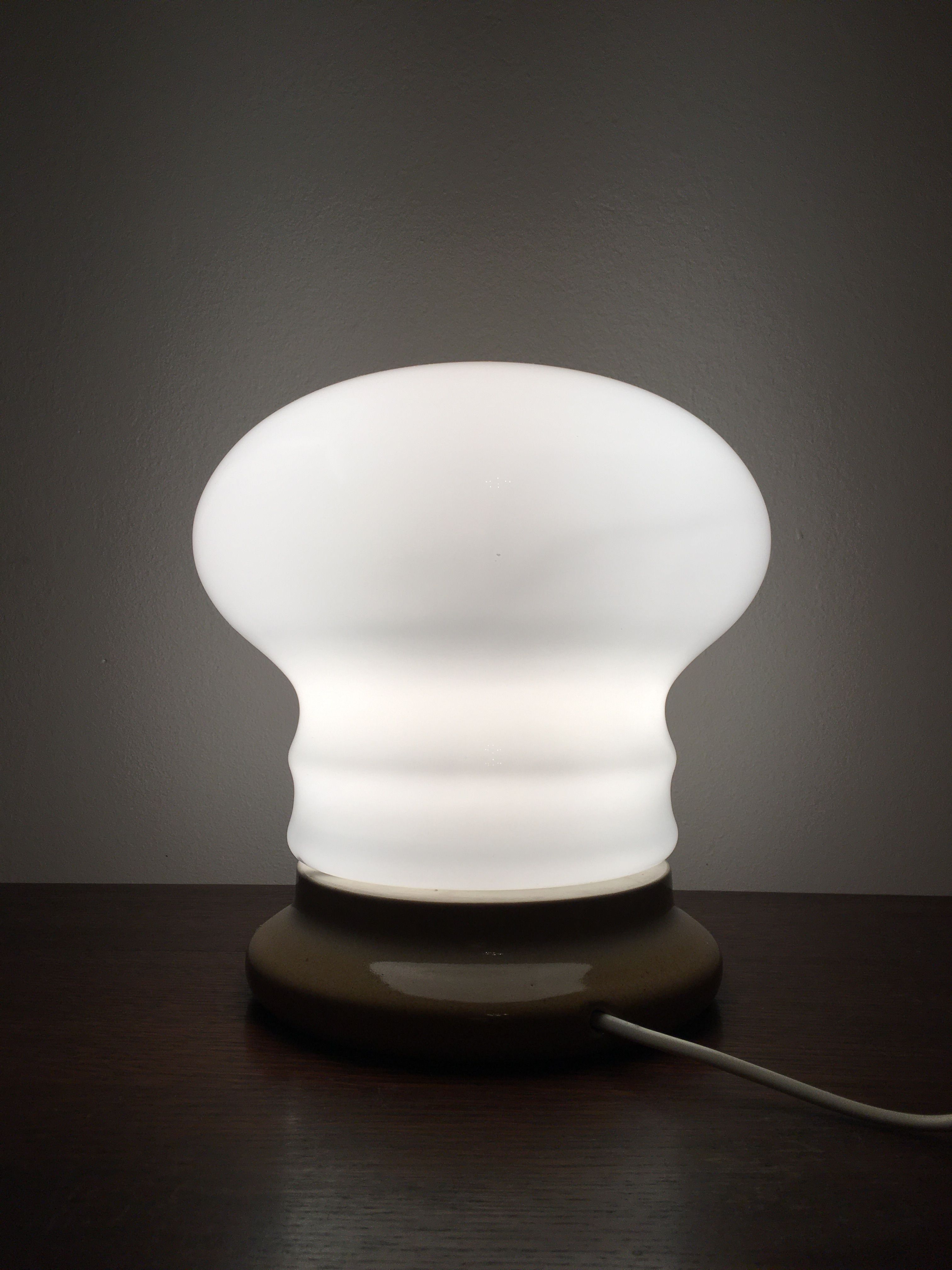 White Glass Table Lamp by Ivan Jakes, 1960s