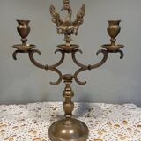 2-arm bronze candlestick, with eagle, 19th century