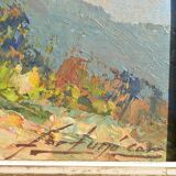 Fortuné Car (1905-1970) painting of a Provençal landscape, oil on canvas.