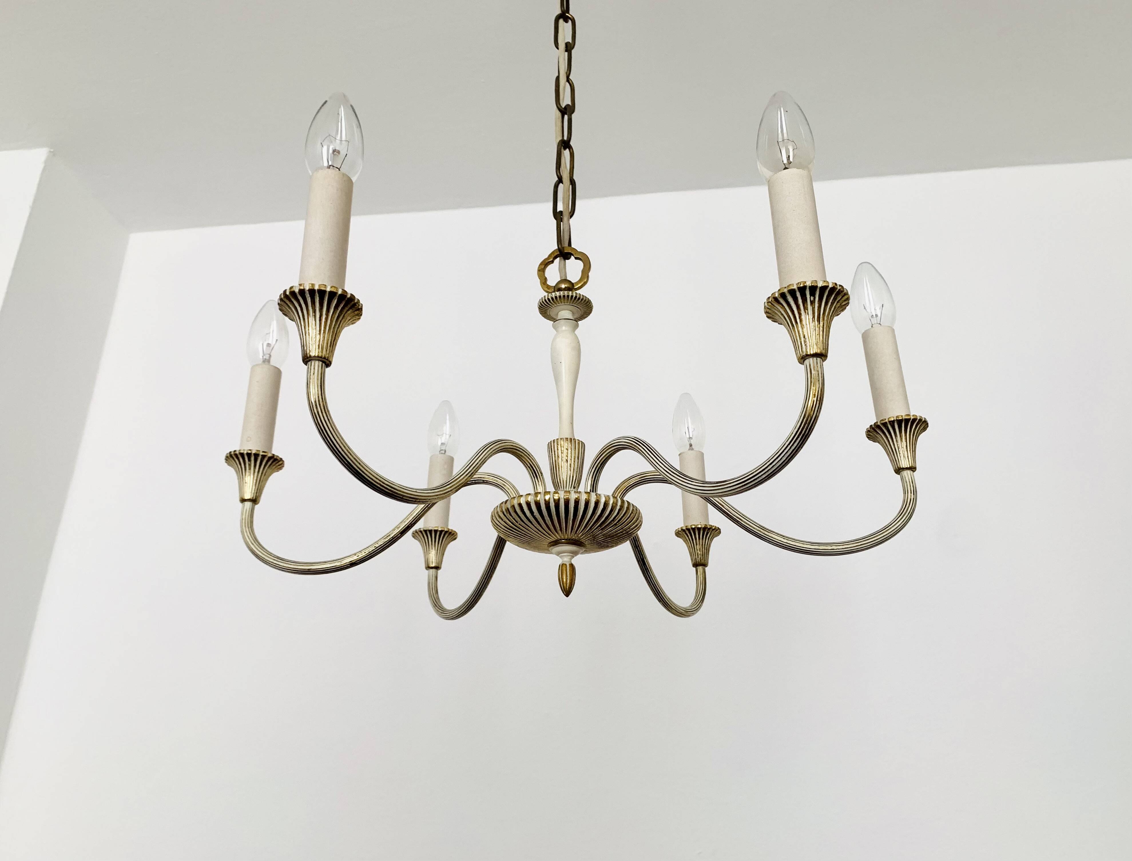 Brass Chandelier by Vereinigte Werkstätten München