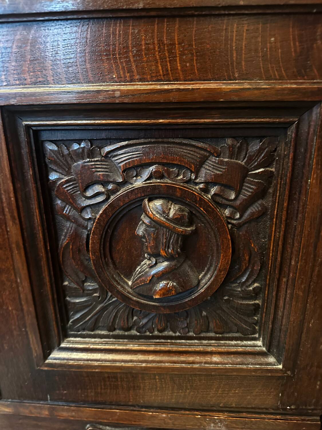 Large Renaissance Style Library Solid Oak 19th Century