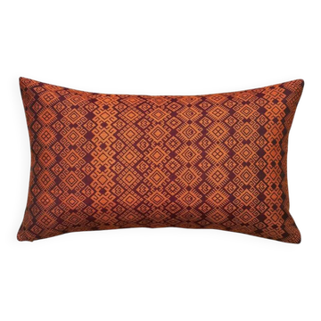 Housse de coussin Kachin bordeaux et orange (RIDA)
