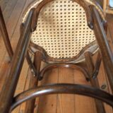 high cane and wood stool