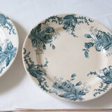Pair of old flowered plates