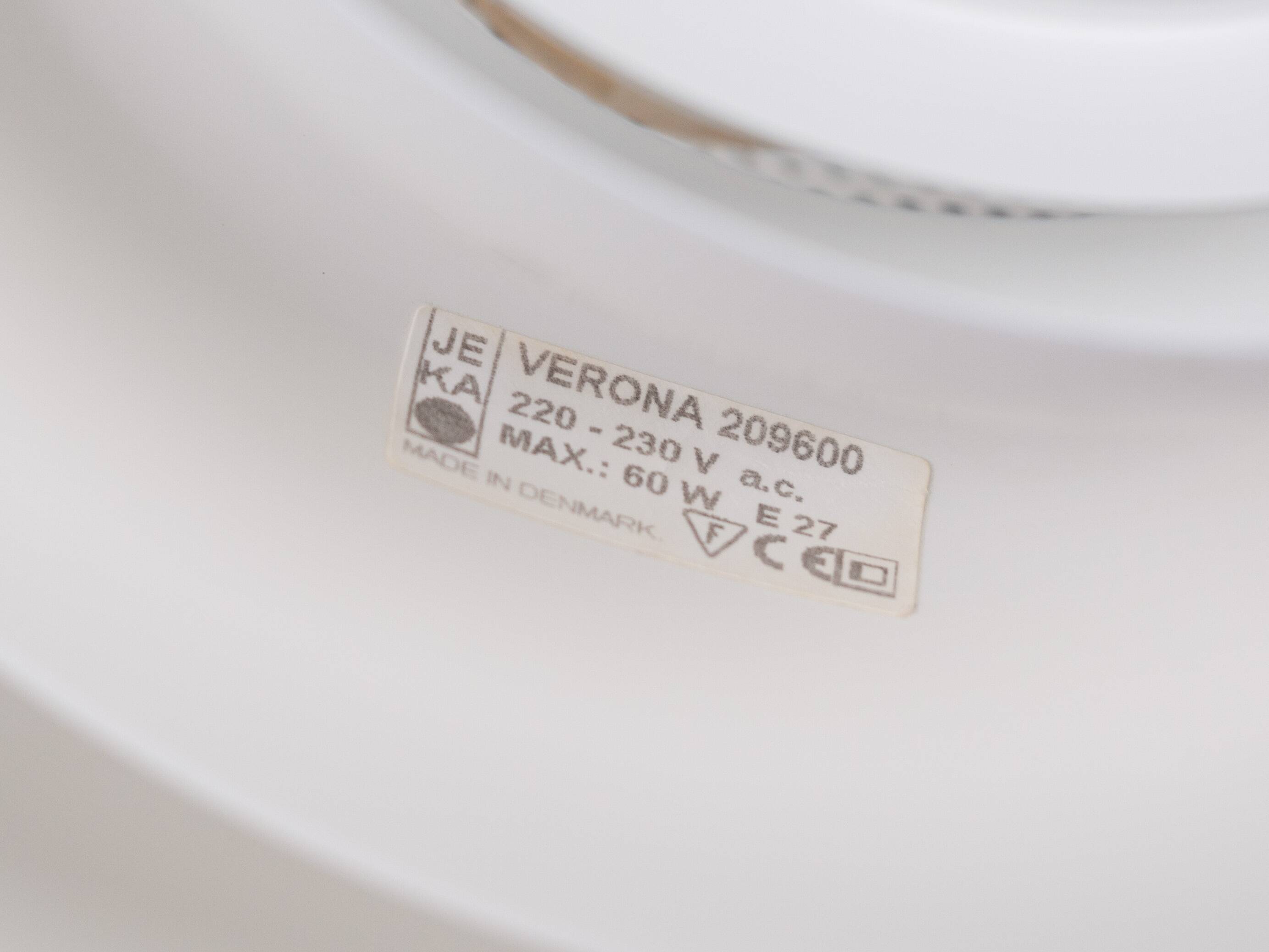 Lampe à suspension vintage danoise Vérone par Kurt Wiborg, Jeka, 1980