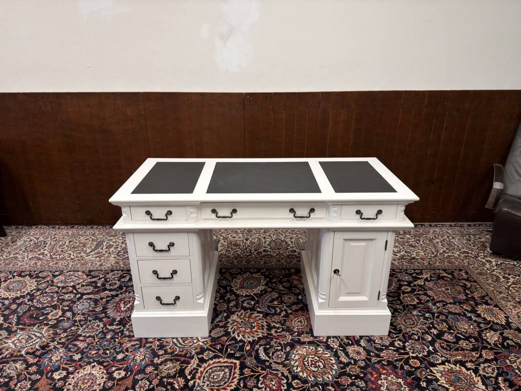 Classic English White Chesterfield Desk