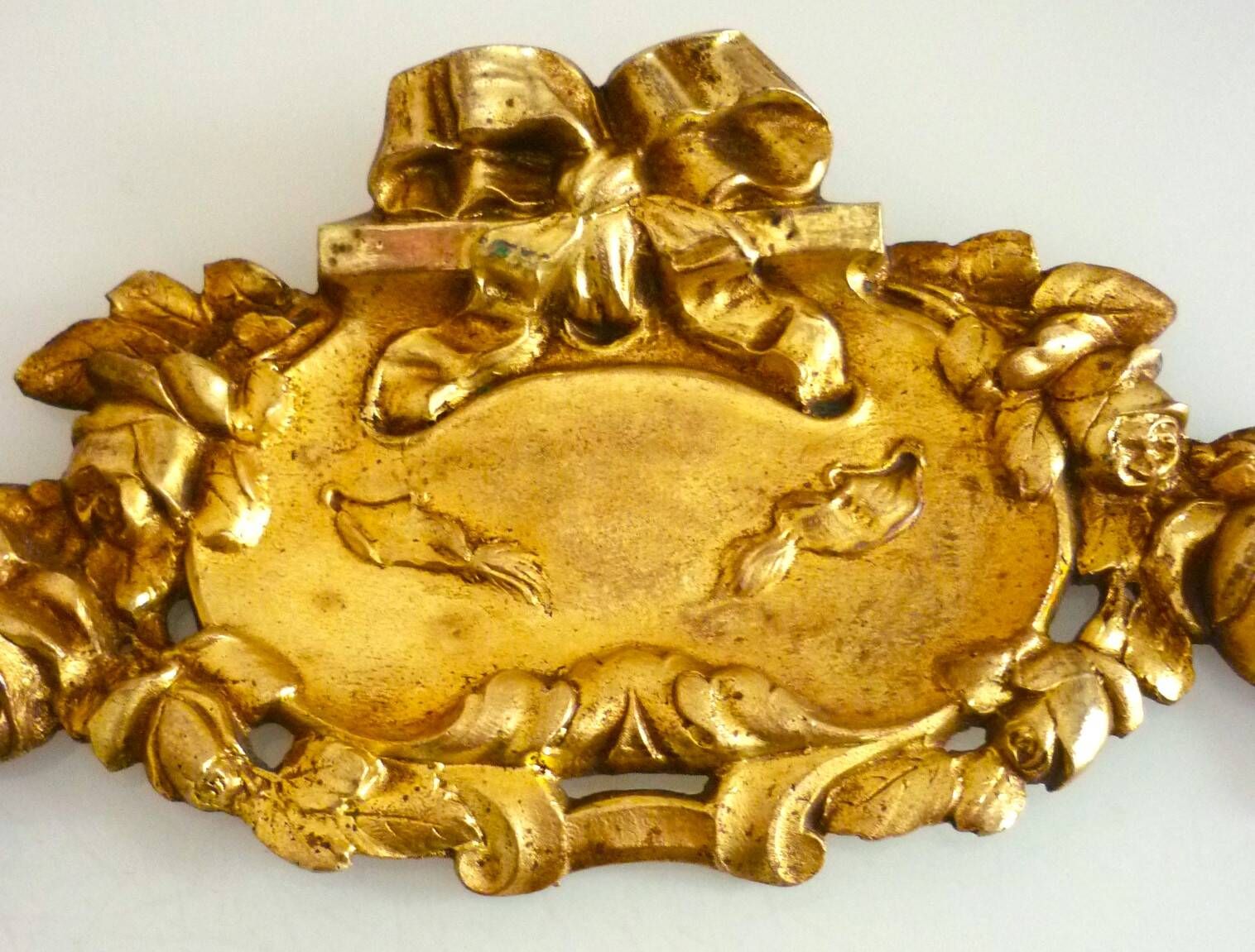 Fronton, bronze doré, ornement pour miroir, meuble, signé Jacquet Grelier