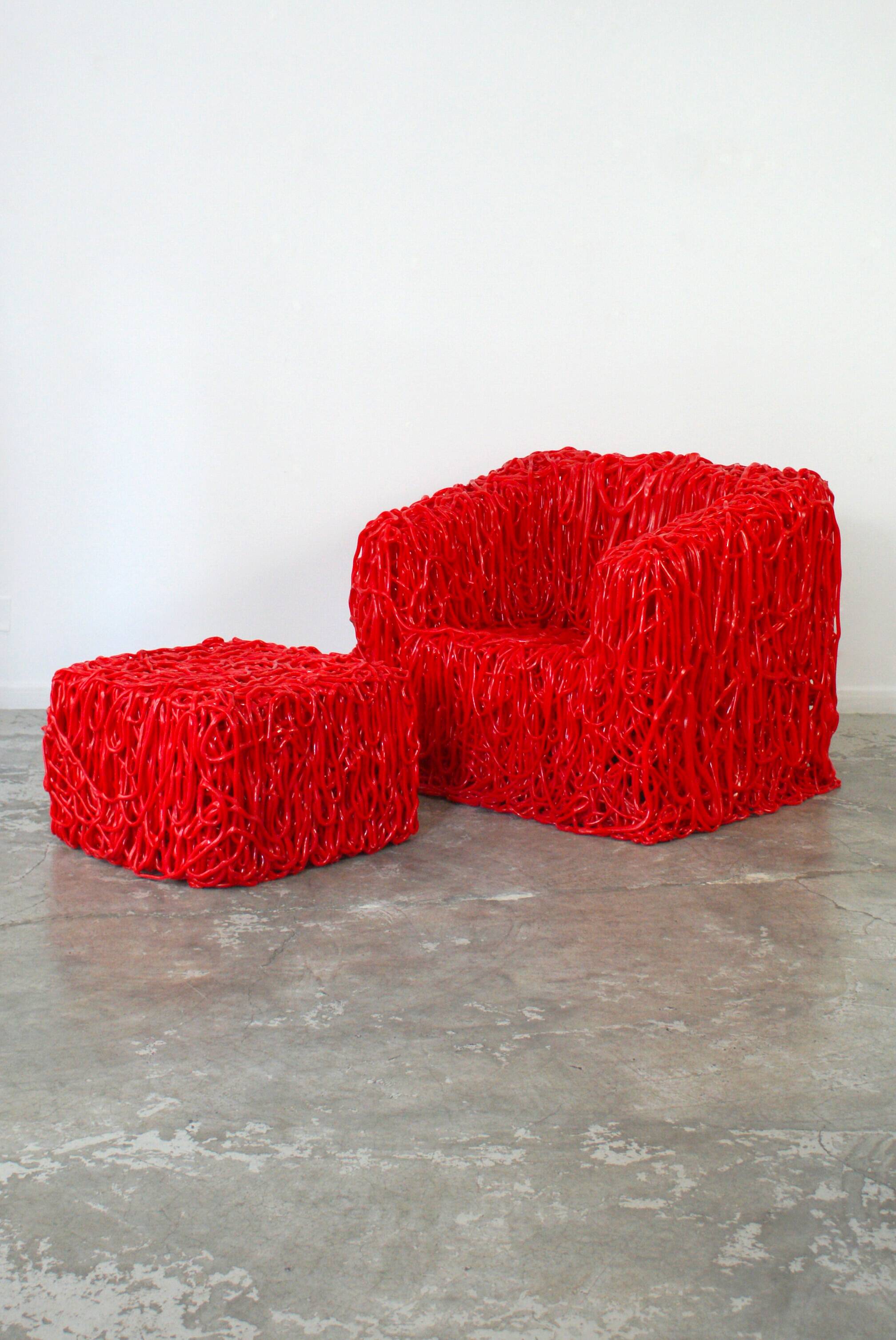 Senzafine armchair and pouf by Gaetano Pesce