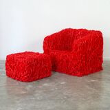 Senzafine armchair and pouf by Gaetano Pesce