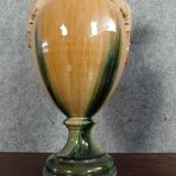 Delphin MASSIER (1836-1907) (after): Pair of large baluster-shaped earthenware vases