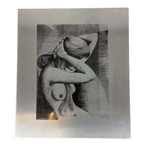 Gravure femme nue sur