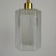 Pendant Lamp, Pressed Glass and Brass, 1960s, Sweden