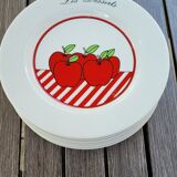 7 assiettes à dessert vintage