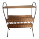 Vintage rattan and black metal magazine rack – Nightstand