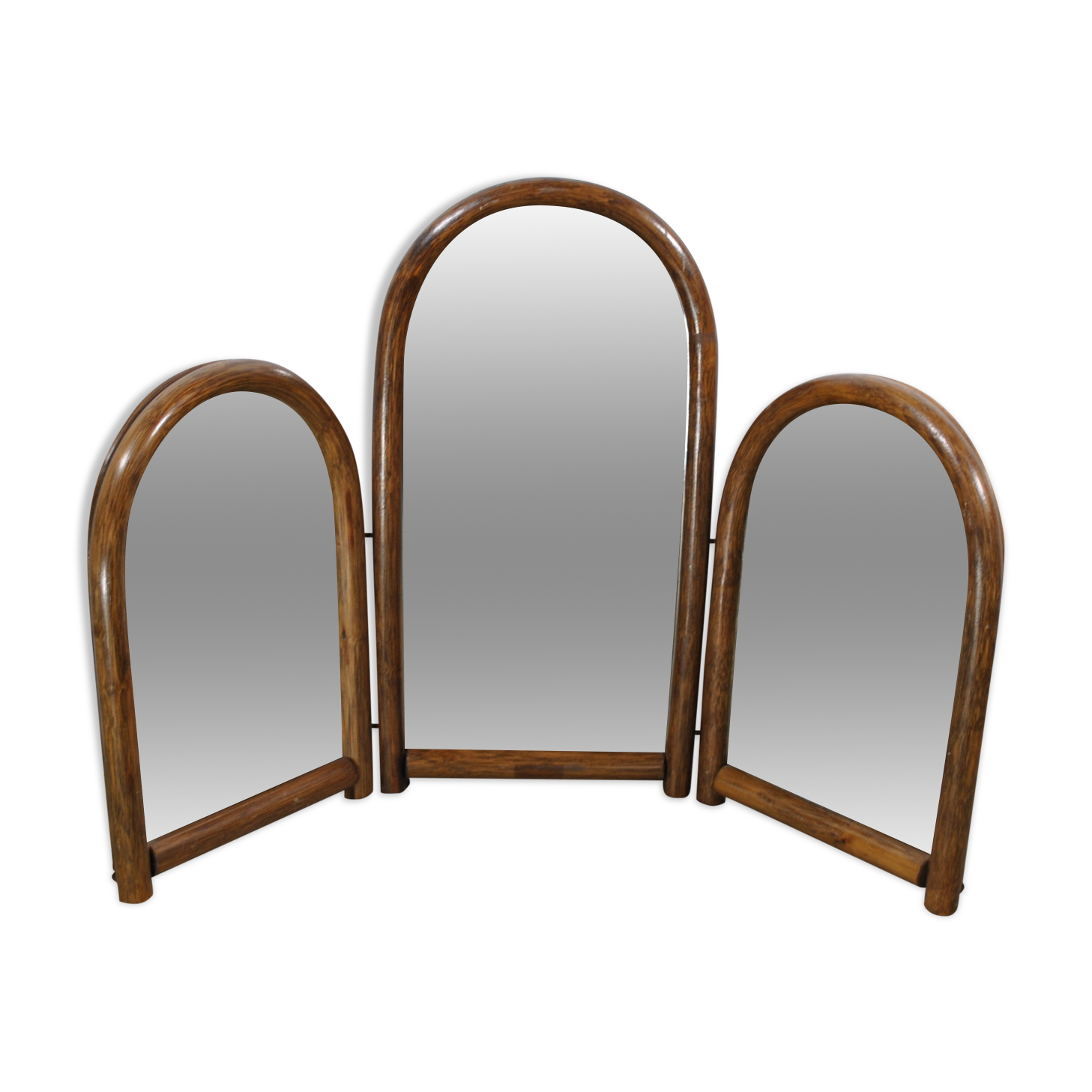 Triptych rattan mirror year 70.