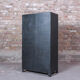 Industrial storage cabinet with 2 brushed steel swing doors, circa 1950