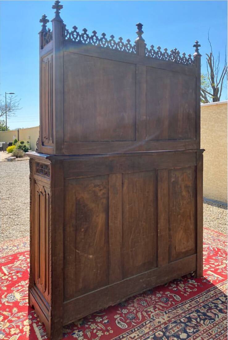 Gothic walnut sideboard / dresser