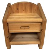Vintage set of two pine wood bedside tables