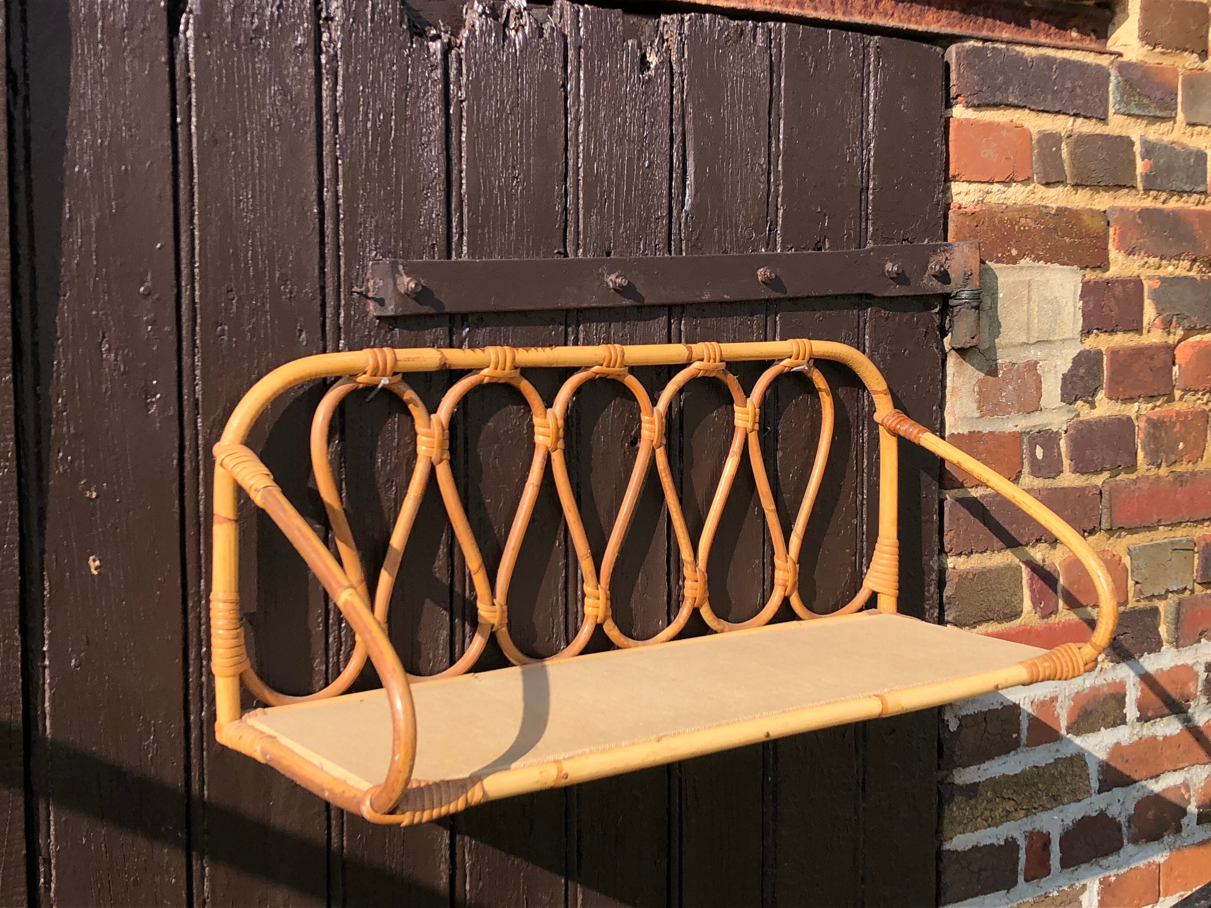 1950 wall rattan shelf