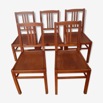 Suite 5 chaises 1950