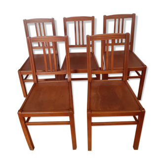 Suite 5 chaises 1950