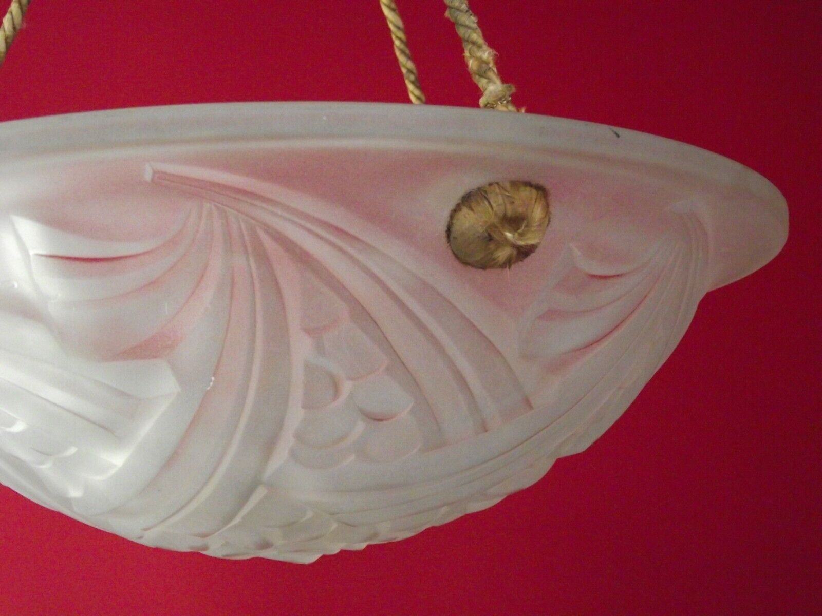 French vintage art deco 1930s pendant signed negra degue ceiling light
