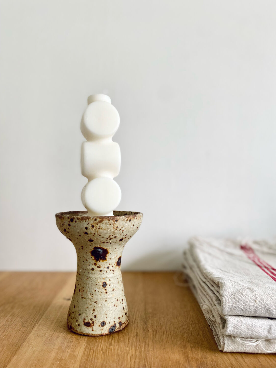 Old pyrite stoneware candle holder