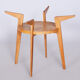 Mid-century small round table, jitona sobeslav, oak, glass, czechia, 1950s