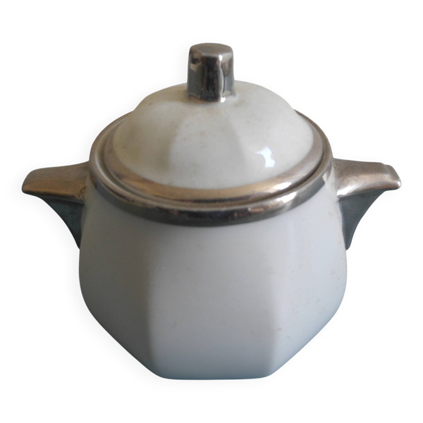 sucrier Aluminite Frugier Limoges France porcelain sugar bowl