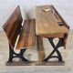 Antique desk / school bench (1920) in cast iron by Mark Breda, Holland.