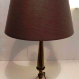 Fluted bronze foot lamp with lion's feet 50s