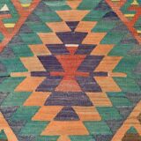 6x10 Green & Purple Vintage Kilim Rug, Modern Oushak Rug, 181x291Cm