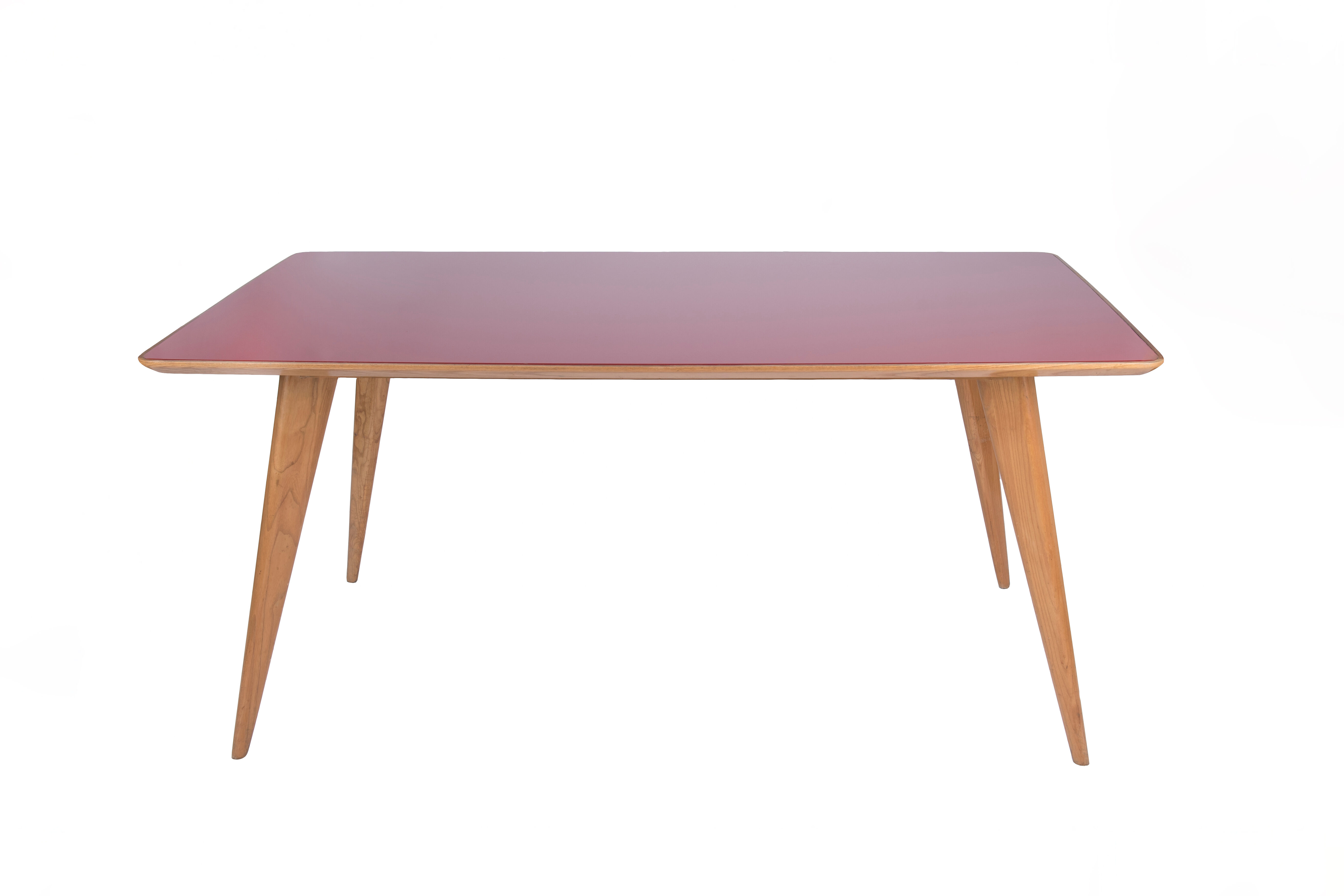 Dining table with glass top