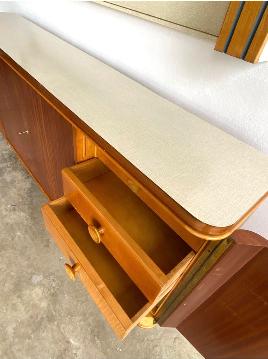 Sideboard and Matching Decorative Art Piece from the Ocean Liner "SS Rotterdam" 1950’s