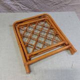 Vintage Bamboo and Rattan Folding Magazine Rack - 70s