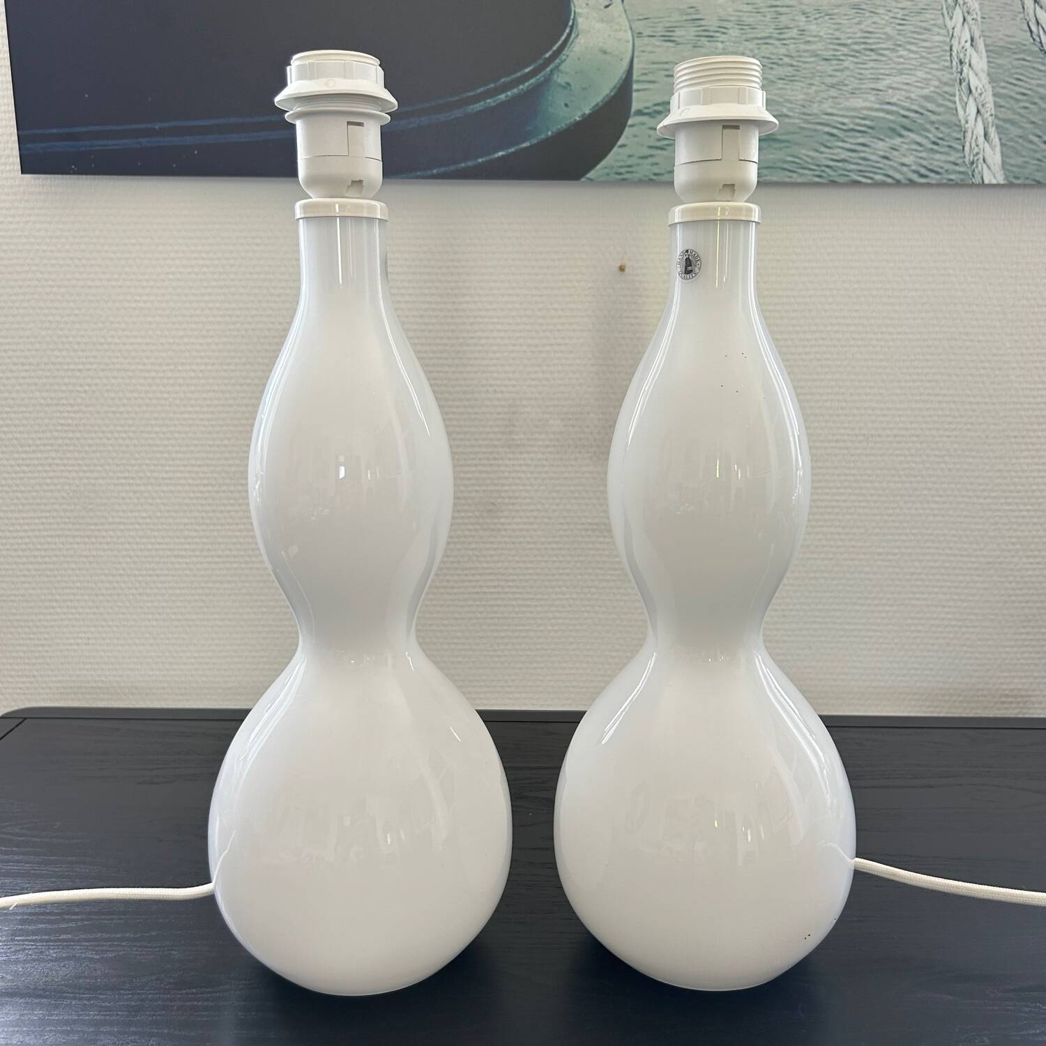 Pair of blown glass lamp bases