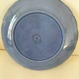 Large barbotine plate Salins blue lavender 80s
