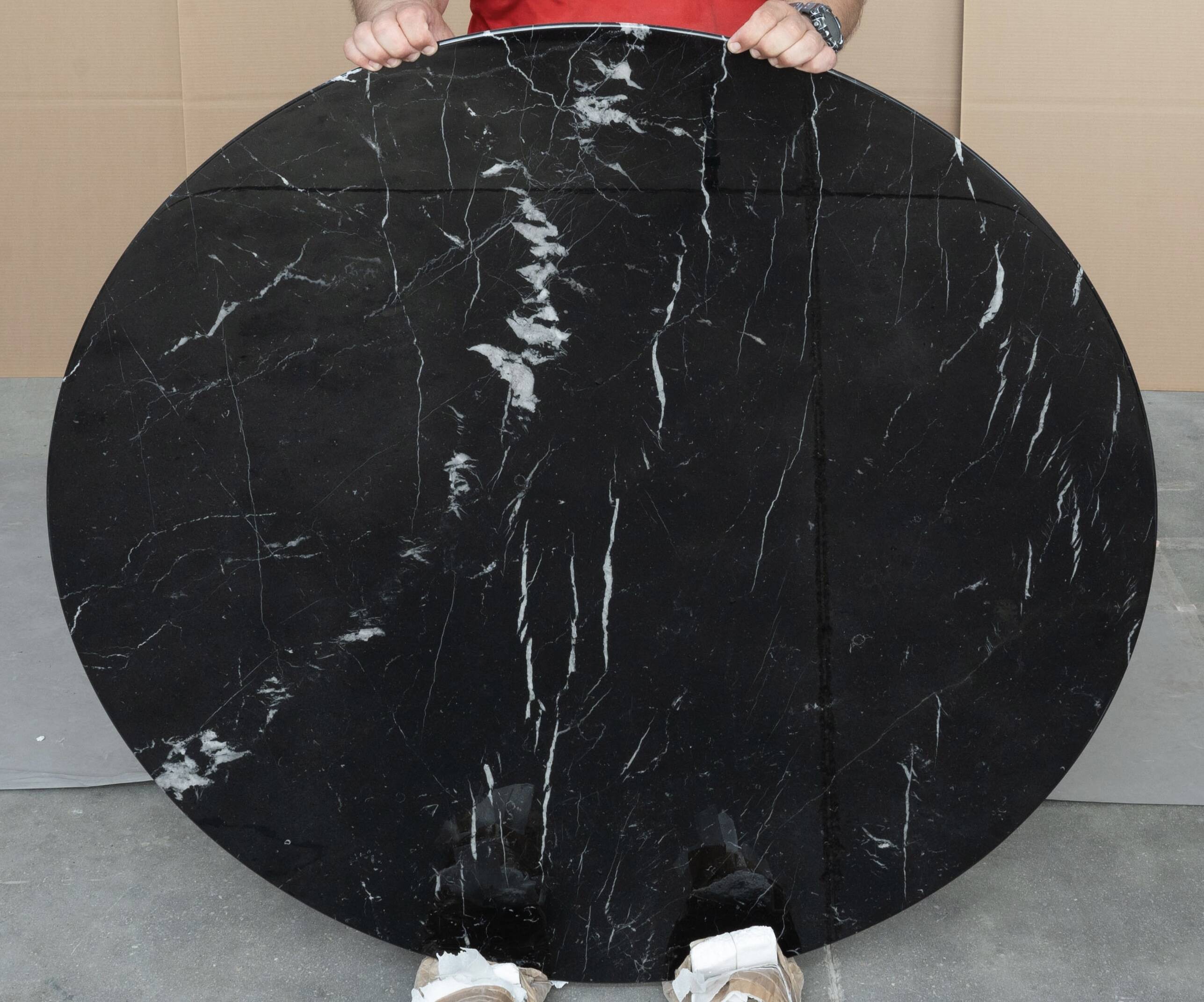 Original Knoll Tulip dining table (137cm) Nero Marquina glossy LIKE NEW!!