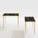 Bronze-gilded foliage side tables, Chinese lacquer, Maison Baguès, 1950.